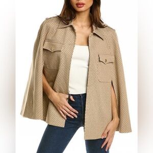 Anne Klein Chevron Knit Poncho Cape Jacket Size XXS